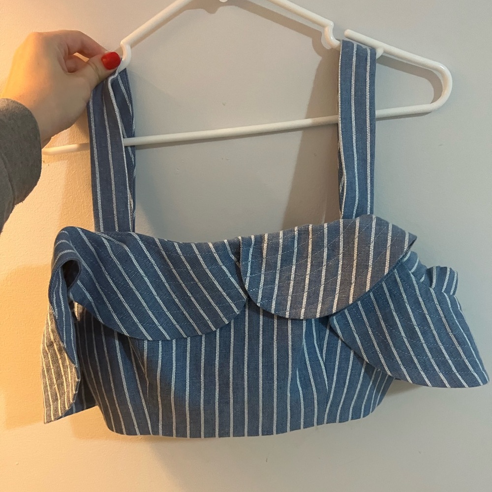 Alexis denim striped top